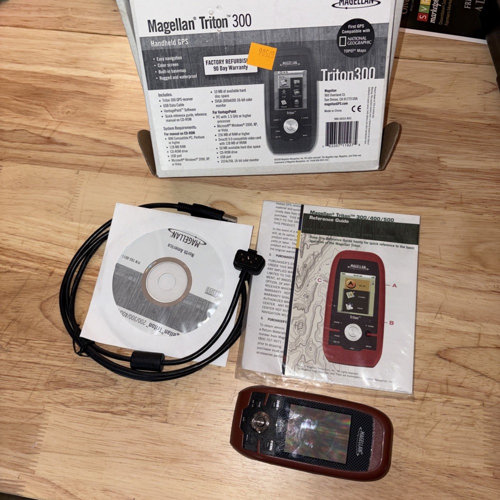 Magellan Triton 300 Handheld GPS Navigator Unit portable waterproof hiking cave