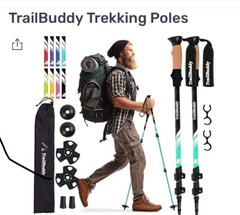 Set of Trail Buddy Trekking Poles 105-135CM Blue W/Bag – 5Q