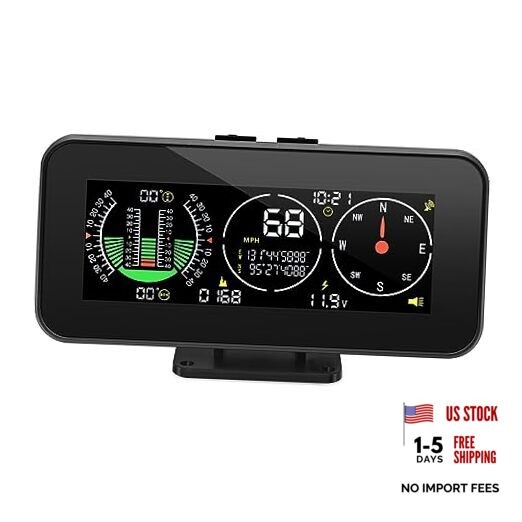 Car Inclinometer Angle Slope Meter Digital HUD GPS Level Tilt Meter , Real
