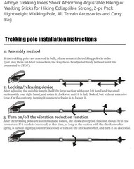 Aihoye Shock Absorbing Trekking Poles 2pack Purple