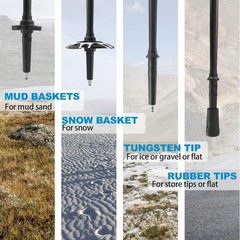 G2 Trekking Hiking Poles Telescopic/Aluminum Alloy/Comfort Handle/Auto-Adjust…