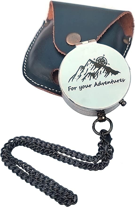 For Your Adventures… Pocket Compass Gifts for Adults & Kids, Engraved Compass