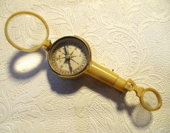 Antique 1920-30’s Folding Celluloid Plastic Folding Compass, Germany