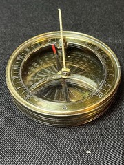 Antique Solid Brass Compass With Sundial Vintage Compass
