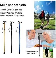 Folding Pole Hiking Cane Walking Stick Adjustable Aluminum Collapsible Travel US