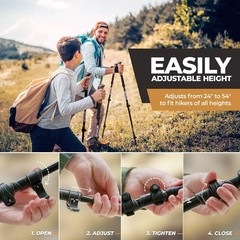 Ultra-Light Carbon Fiber Trekking Poles – Adjustable 24″ to 54″ for Hikers