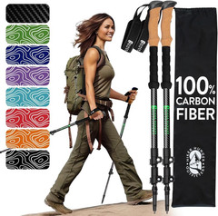 100% Carbon Fiber Trekking Poles by USA Brand – Ultra Strong Lightweight Collaps