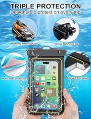 4 Pack IP68 Waterproof Phone Pouch (2 Pack Floating and 2 Pack Sinking