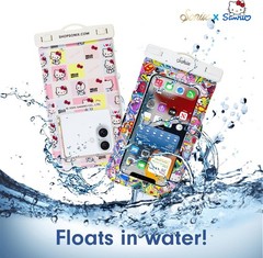 x Sanrio Waterproof Phone Pouch – Floating Phone Case Dry Bag Hello Kitty Grid