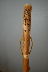 Flower with Vine Carved Walking Stick, Hand-carved Hiking Staff, Made in USA