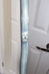 Custom Made Red Oak Walking Hiking Stick with Antler Morel Carving on Top