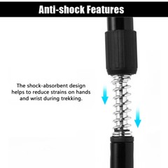 2X Hiking Trekking Poles Nordic Walking Sticks Adjustable Anti-shock Alpenstock