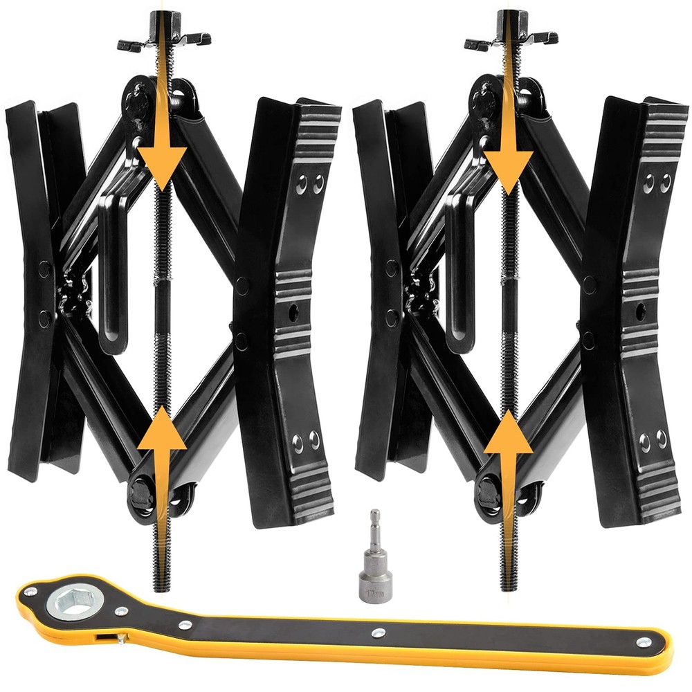 Camper Wheel Chock Stabilizer 2 Sets, Double Tire Spacing:3.5in-12in, Black