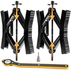 Camper Wheel Chock Stabilizer 2 Sets, Double Tire Spacing:3.5in-12in, Black