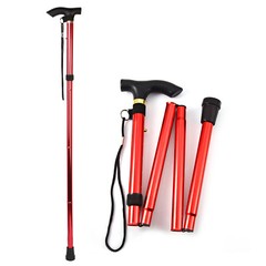 US Folding Handle Cane Adjustable Aluminum Stick Hiking Walking Trekking Travel