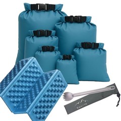 Outdoor Essential Bundle – 6 Piece Dry Bag Set + Titanium Spork + Foam Seat Pad