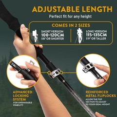 Lightweight Foldable Trekking Poles – Designed for Comfort with Cork & EVA Grips