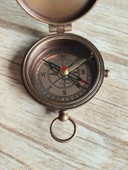 Brass Compass Engraved with Let Your Heart be Your Compass Quote, Gift Compasses