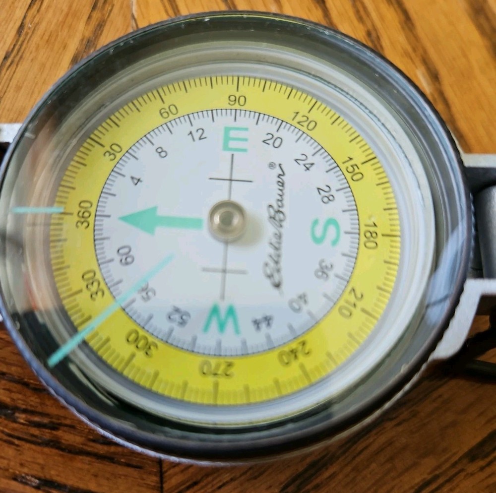 Eddie Bauer Engineer Directional Compass, Silver Metal