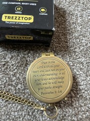 Brass Compass On Chain Trezztop Multi Purpose Compass