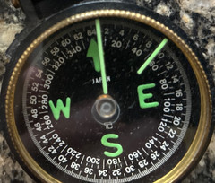 Vintage engineer directional compass, Brass color, Used