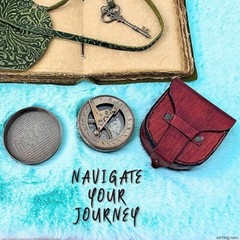 Vintage Brass Compass Set in Exquisite Leather Case