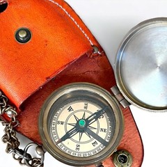 Not All Those Who Wander are Lost Quote Pocket Navigat Compass with Leather Case