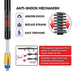 Trekking Poles Collapsible Hiking Poles – 2 Pack Adjustable Aluminum Black