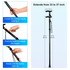 Cane Walking Stick Adjustable Folding walking Aluminum Collapsible Travel Hiking