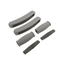 1 Set Reusable Grey Rubber Crutch Hand Grips and Armpit Pads Easy Install