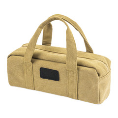 Reinforced Canvas Tent Peg Storage Bag with PVC Mesh Bottom 35x13x12cm