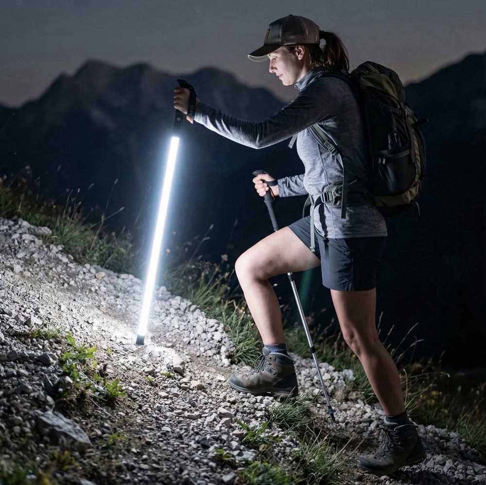 Walking Stick with LED Light for Night Climb, Recharged Glowing Travel Trekki…