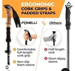 Foxelli Aluminum Ultra Strong Trekking Poles (5’8” Or Shorter)