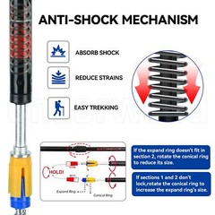 Collapsible Trekking Poles 2 Pack Adjustable Aluminum Lightweight Hiking
