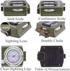 Compass Pocket Military Army Geology Pro Outdoor Hiking Camping Survivalist SOS