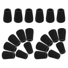 20Pcs Durable Rubber Trekking Pole Tips Black Non Skid Hiking Stick End Caps
