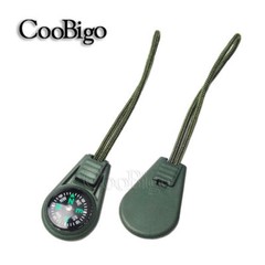 2pc Military Green Zipper Pull Mini Compass Backpack Bag Camping US SELLER!