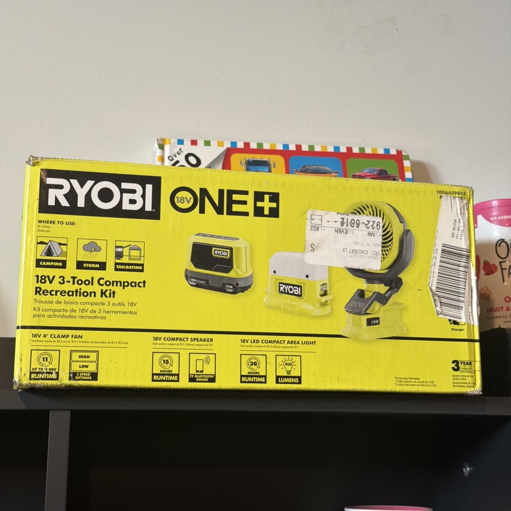 Ryobi ONE+ 18V Cordless 3-Tool Campers Kit (PCL1303K1N)