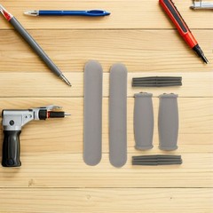 1 Set Reusable Rubber Crutch Hand Grips and Armpit Pads for Home Use Grey