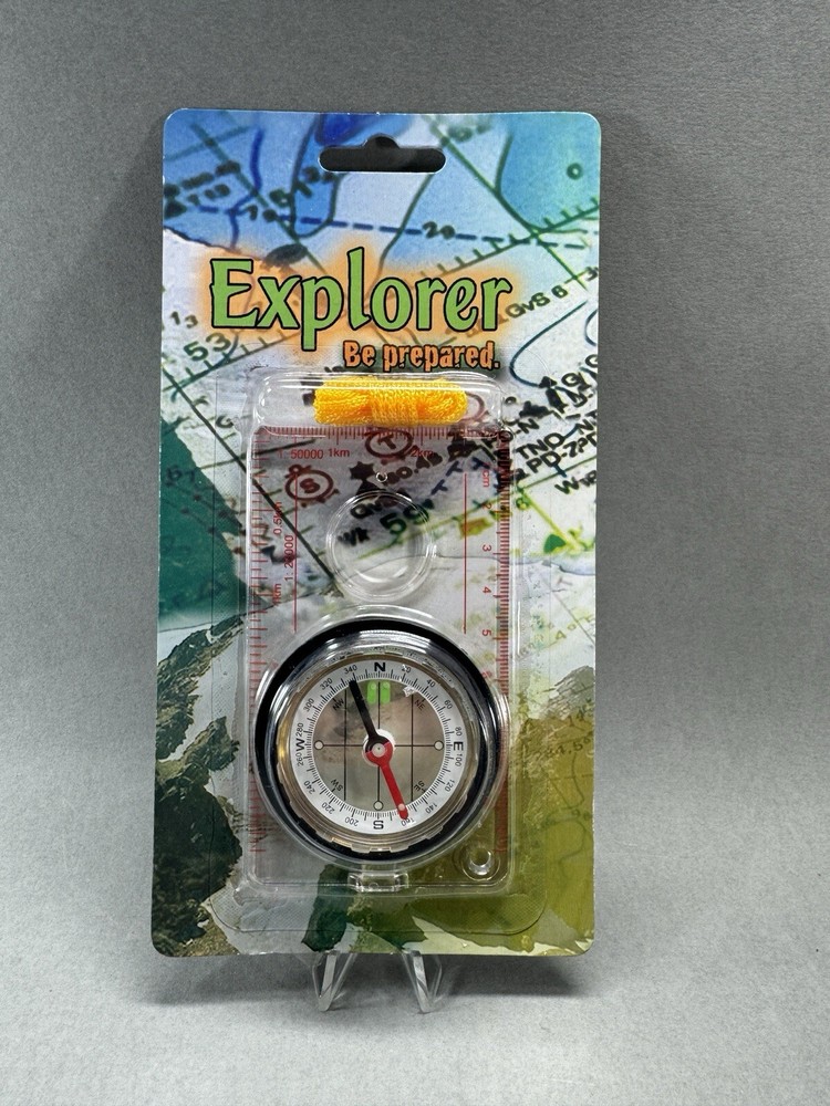 Explorer Base Plate Compass Rotating Bezel Lanyard Metric Built-in Magnifier