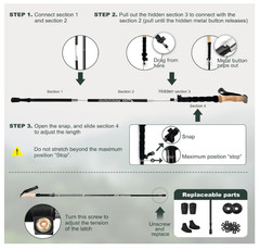 Folding Trekking Poles 2-pc Ultra Compact Hiking Poles for Men & Women New