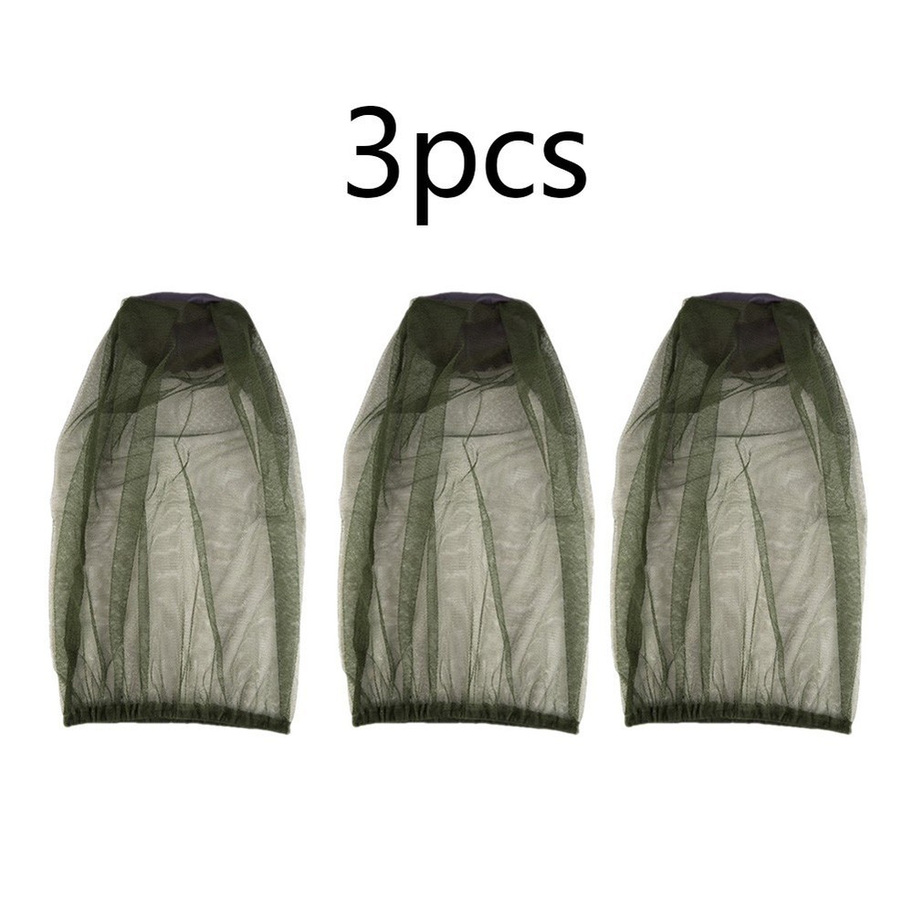 3 Pack Head Net Hats with Fine Mesh for Protection Against Bees Flies and Gnats