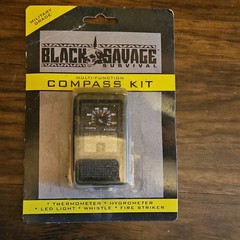 Black Savage Survival Multi-Function Compass Kit Thermometer Hygrometer LED