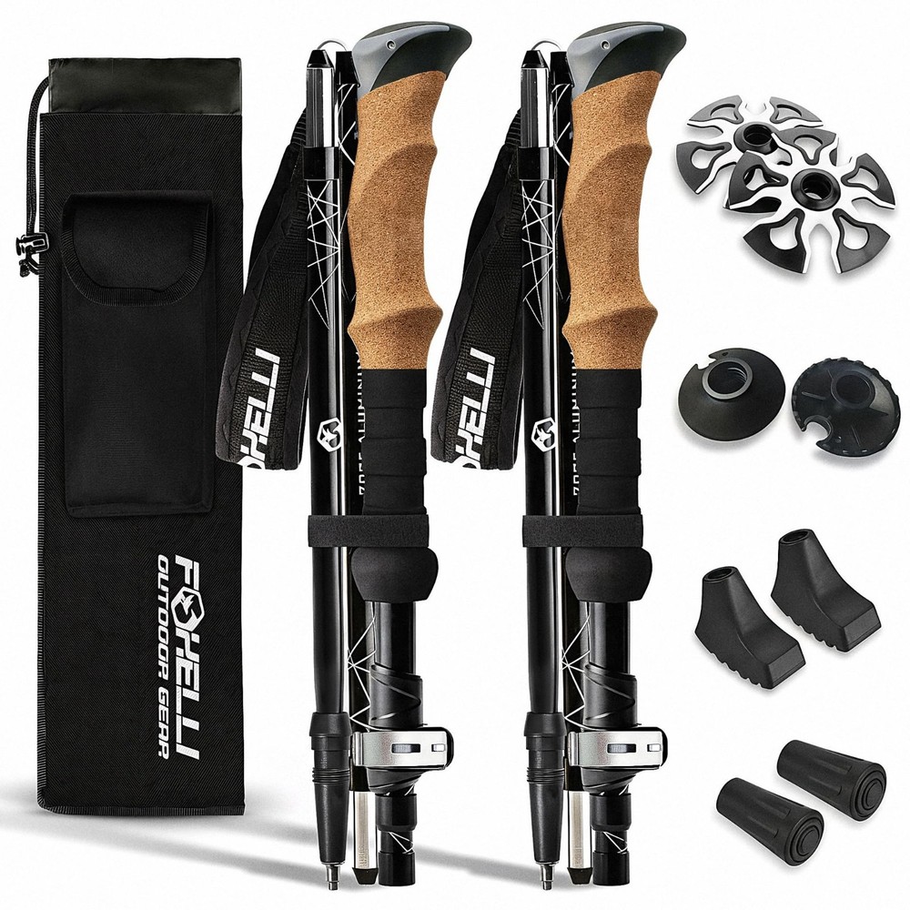Lightweight Adjustable Trekking Poles – Compact Walking Sticks with Quick Locks,