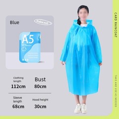 Thick Waterproof Disposable Raincoat Lightweight Travel Rainwear Adult Size
