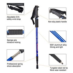2-pc Pack Trekking Poles, Shock Absorbing, Adjustable, Collapsible, Carry Bag