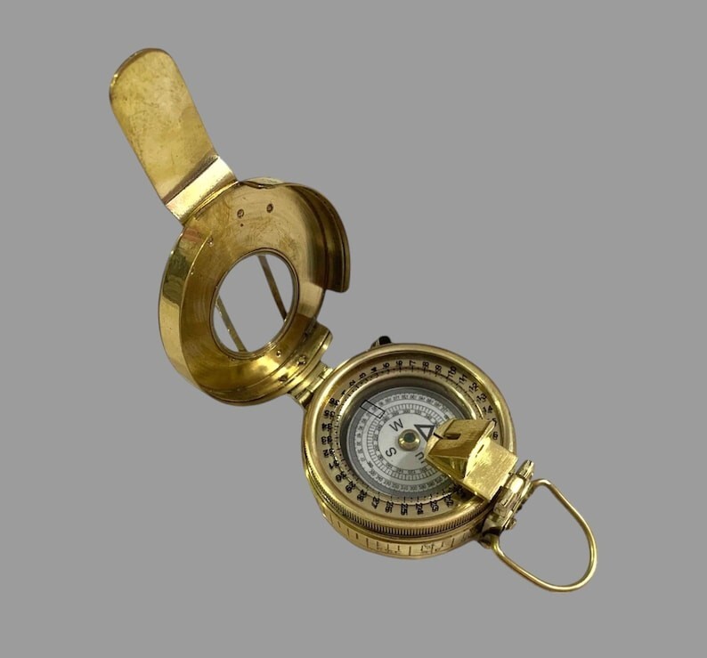 Nautical Brass Military Compass Pocket Compass British Nautical Prismatic Compas