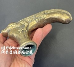 Brass Crocodile Walking Stick Cane Handle Top Topper Hand Grip Holder Decor