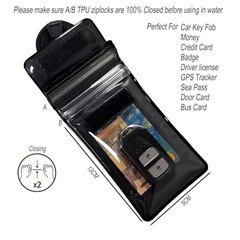 DRIPAC Floating Waterproof Car Key FOB Case Wallet Dry Bag Waterproof Black