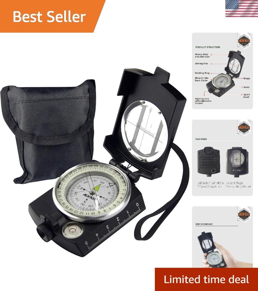 Multi-Functional AF-4580 Military Compass with Pouch – Perfect for Adventurers